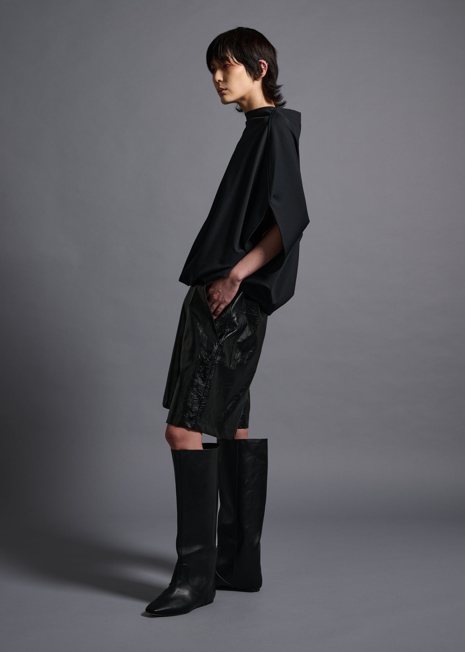 boatneck top, black, cogthebigsmoke, one size fits all, sustainable fashion, less is more, made in Japan, quiet luxury, minimalist