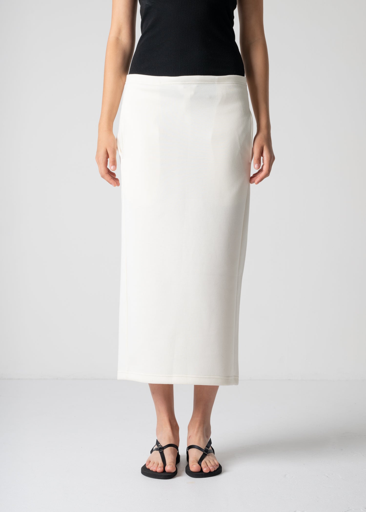 pencil skirt, off white, cogthebigsmoke, one size fits all, sustainable fashion, less is more, made in Japan, quiet luxury, minimalist