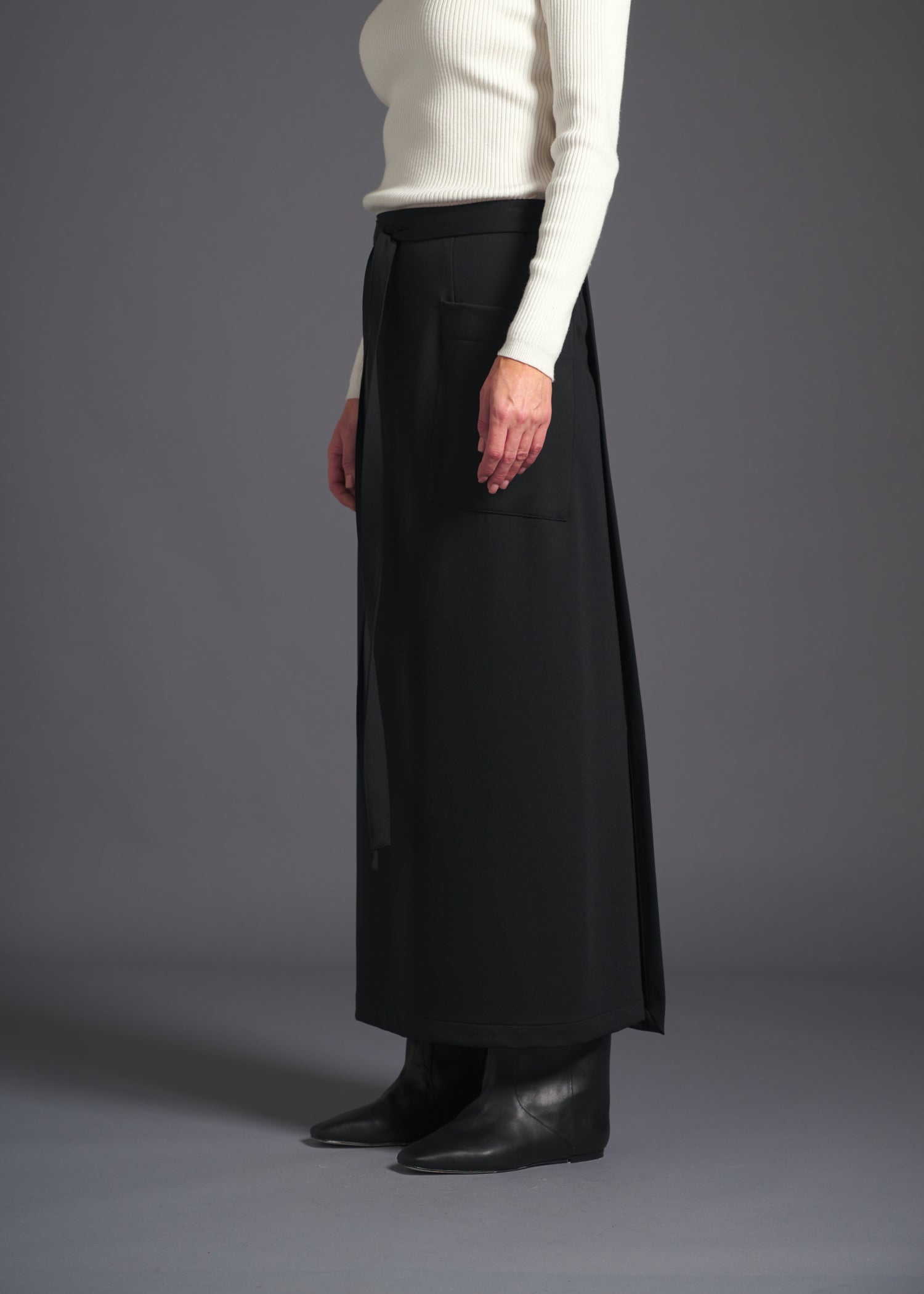 12 MIRANDA WRAP SKIRT / DOUBLE FACE SUITING - C13