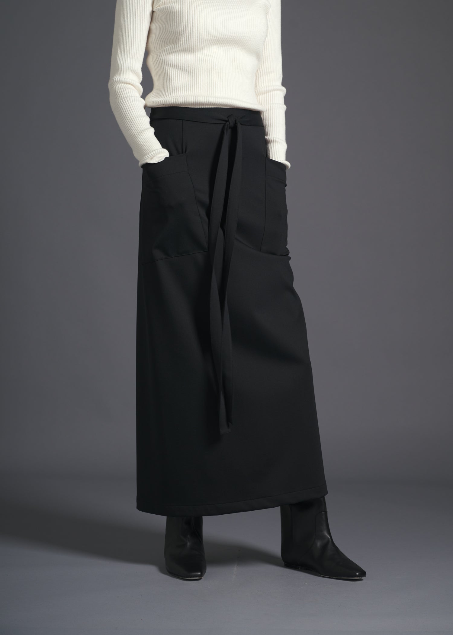 12 MIRANDA WRAP SKIRT / DOUBLE FACE SUITING - C13