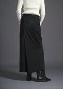 Long wrap skirt, black, cogthebigsmoke, one size fits all, sustainable fashion, less is more, made in Japan, quiet luxury, minimalist