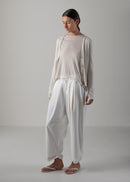 12 NIRVANA TUCKED HEM TROUSERS / OPAQUE TWILL - C14