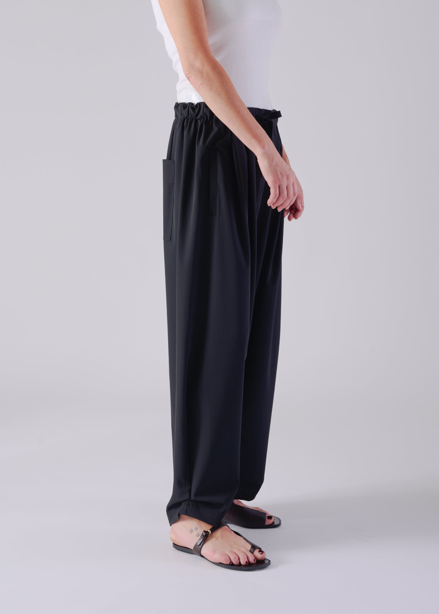 12 NIRVANA TUCKED HEM TROUSERS / OPAQUE TWILL - C14