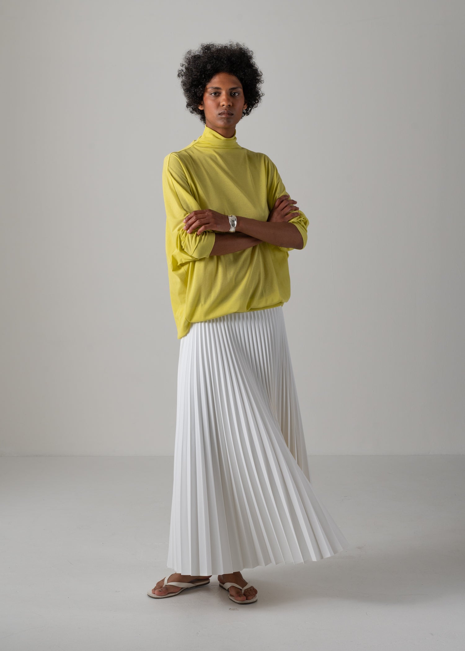 13 NESSA ACCORDION PLEATED SKIRT / OPAQUE TWILL - C14