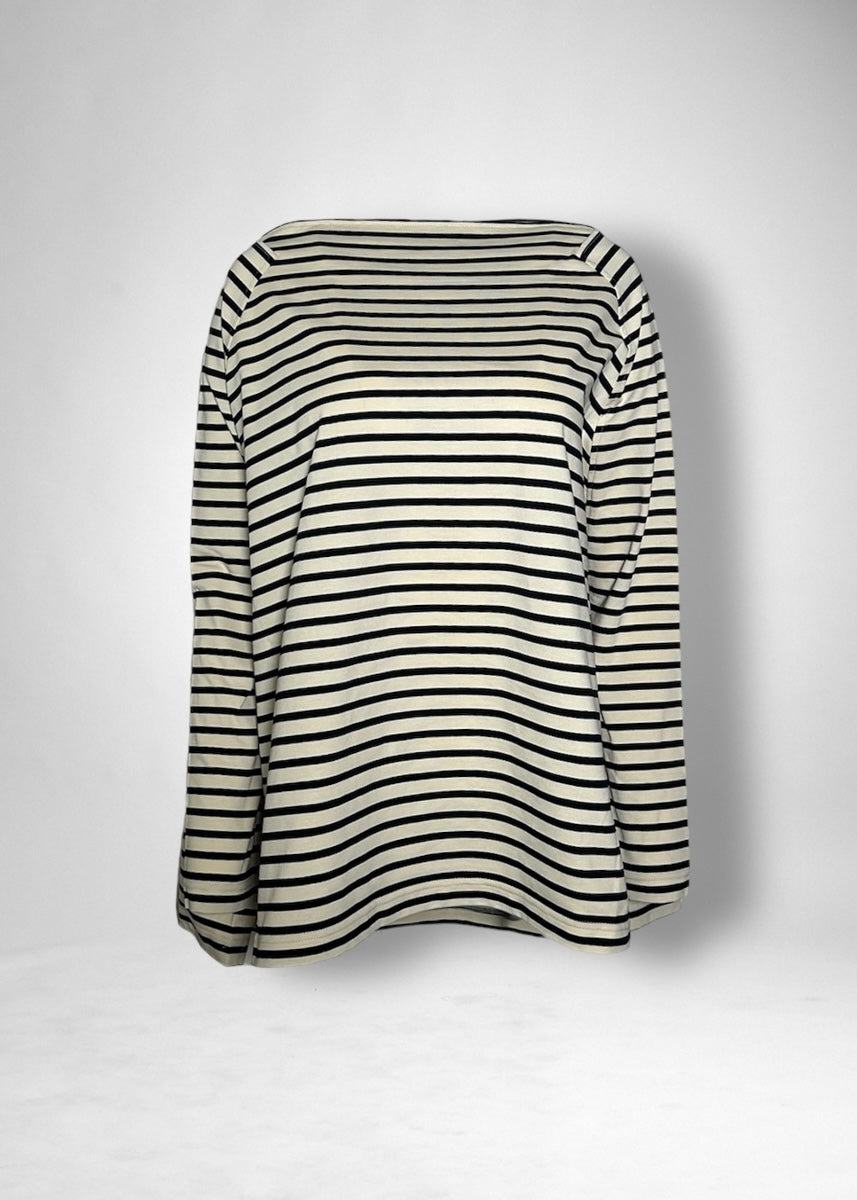 14 KAREN NARROW RAGLAN TOP / HIGH GAUGE BRETON STRIPE - C11