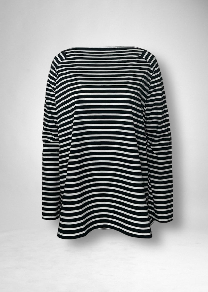 14 KAREN NARROW RAGLAN TOP / HIGH GAUGE BRETON STRIPE - C11