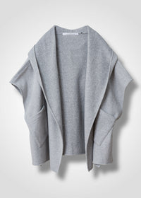15 GITTY HOODED CAPE / WOOL MIX SHAGGY DOUBLE FACE - C13