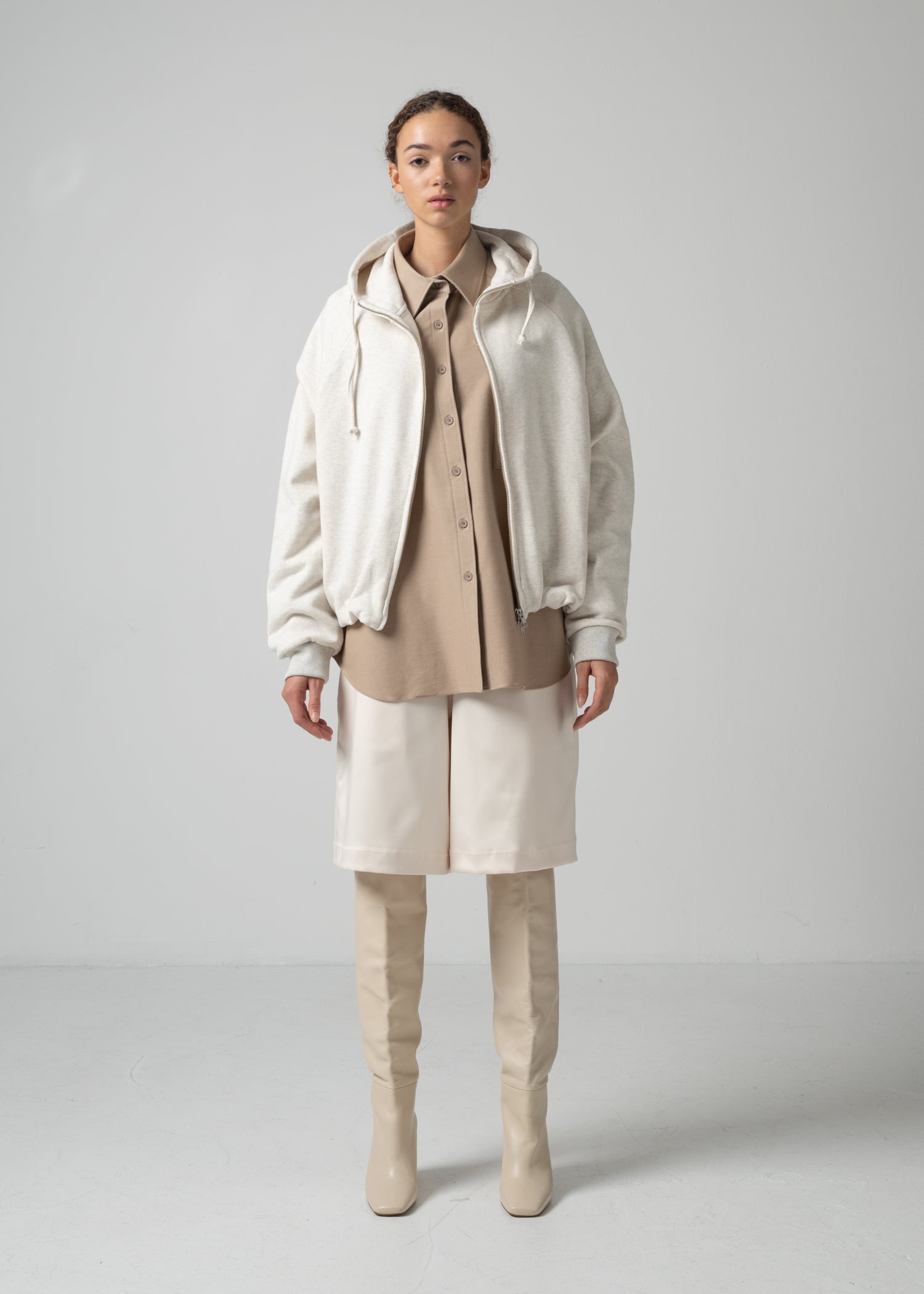15 OLIVETTE ZIP UP HOODIE / ECO COTTON TERRY - C15