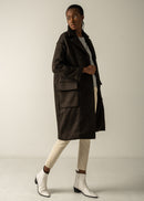 IMAN DOUBLE-BREAST COAT / HERRINGBONE FLEECE - C9