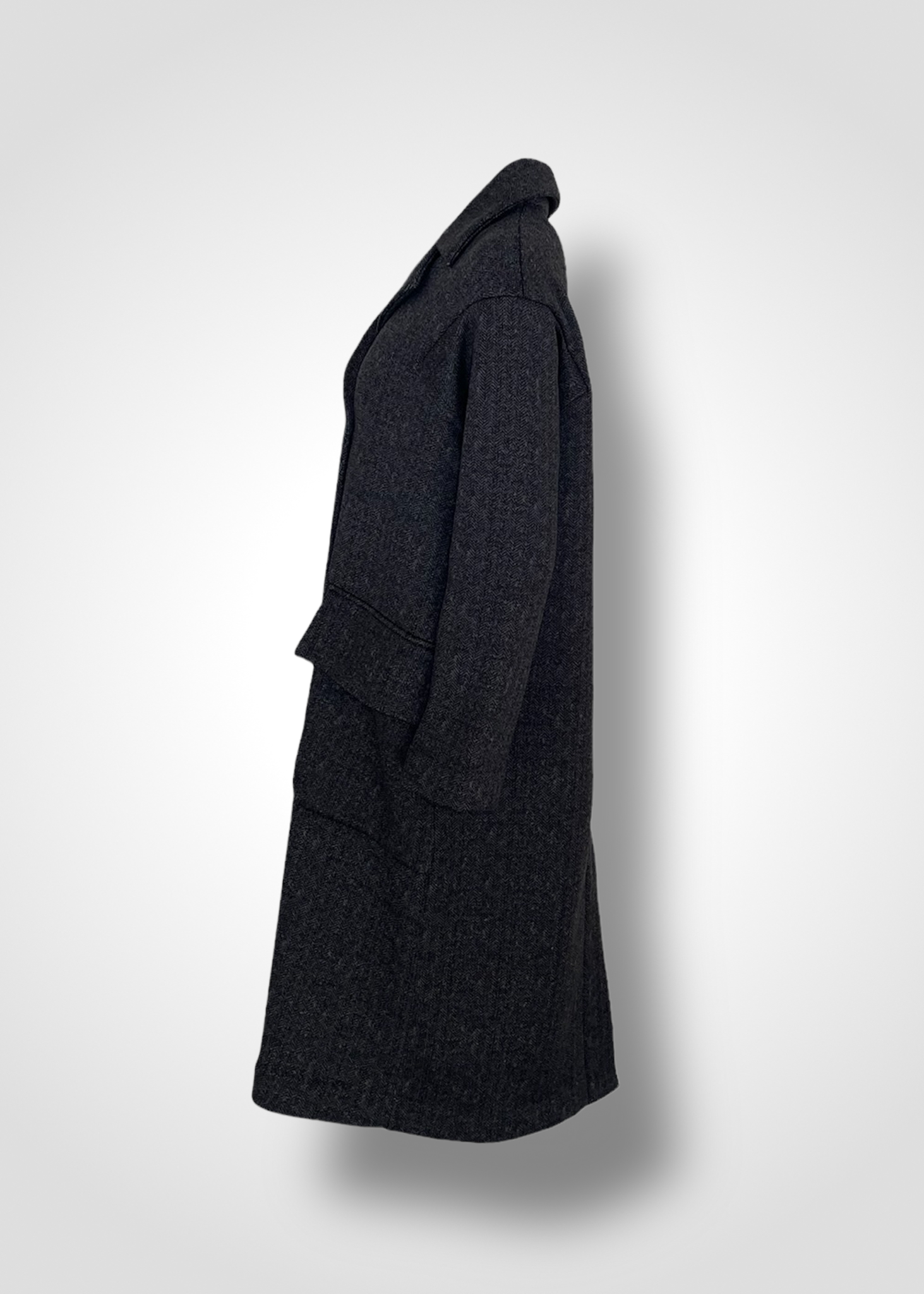 IMAN DOUBLE-BREAST COAT / HERRINGBONE FLEECE - C9