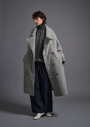 Oversized peacoat, lt grey, cogthebigsmoke, one size fits all, sustainable fashion, less is more, made in Japan, quiet luxury, minimalist