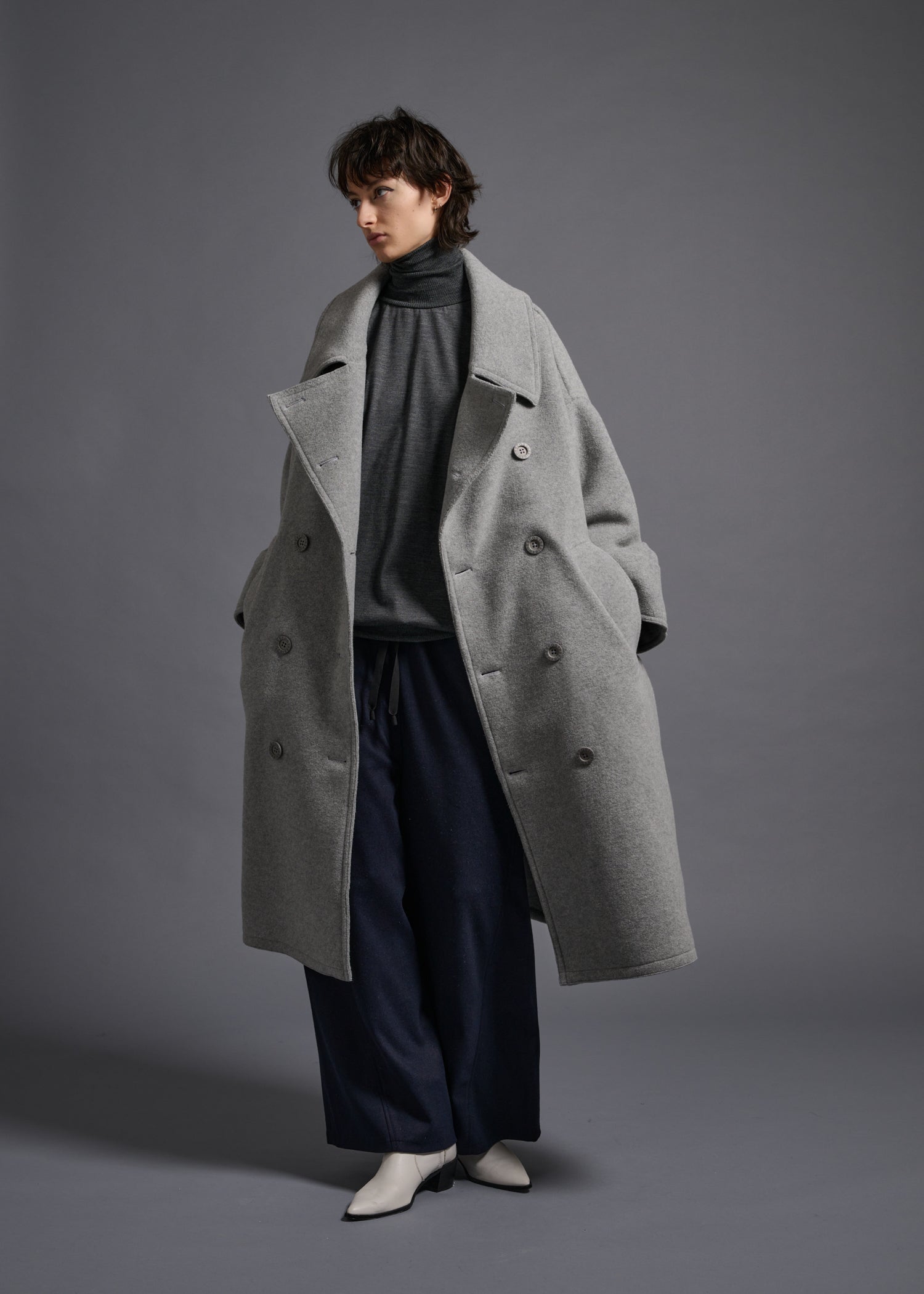 16 MARIE OVERSIZED COAT / WOOL MIX SHAGGY DOUBLE FACE - C13