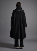Oversized peacoat, black, cogthebigsmoke, one size fits all, sustainable fashion, less is more, made in Japan, quiet luxury, minimalist