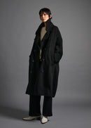 Oversized peacoat, black, cogthebigsmoke, one size fits all, sustainable fashion, less is more, made in Japan, quiet luxury, minimalist