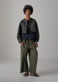 16 NIKKI COLLARLESS JACKET / HYPER DENIM JERSEY - C14