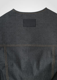 16 NIKKI COLLARLESS JACKET / HYPER DENIM JERSEY - C14