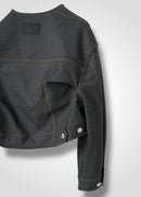 16 NIKKI COLLARLESS JACKET / HYPER DENIM JERSEY - C14