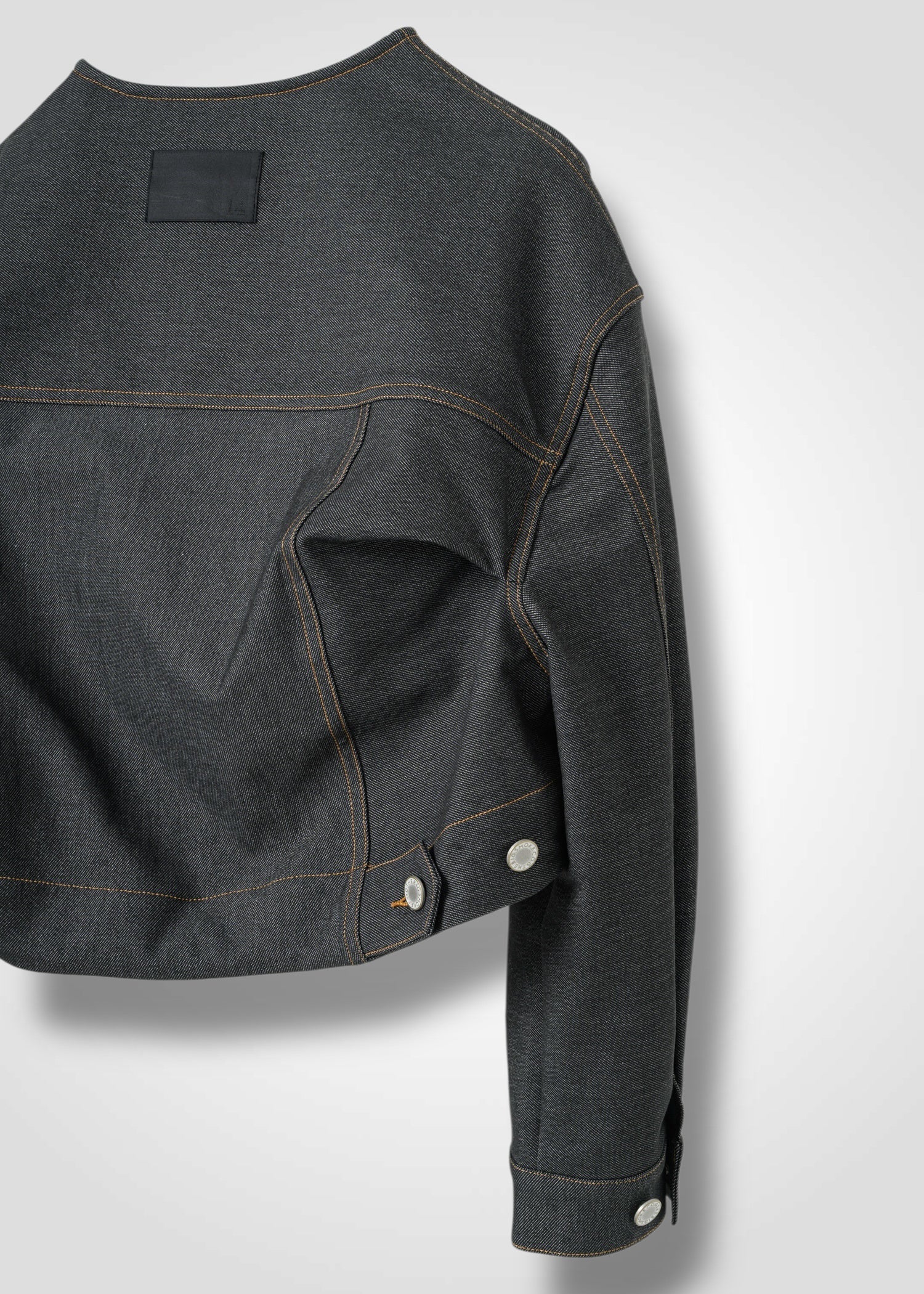16 NIKKI COLLARLESS JACKET / HYPER DENIM JERSEY - C14