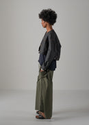 16 NIKKI COLLARLESS JACKET / HYPER DENIM JERSEY - C14