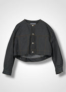 16 NIKKI COLLARLESS JACKET / HYPER DENIM JERSEY - C14