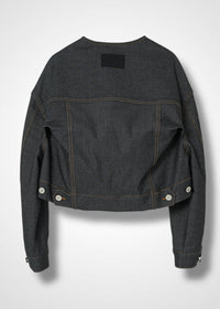 16 NIKKI COLLARLESS JACKET / HYPER DENIM JERSEY - C14