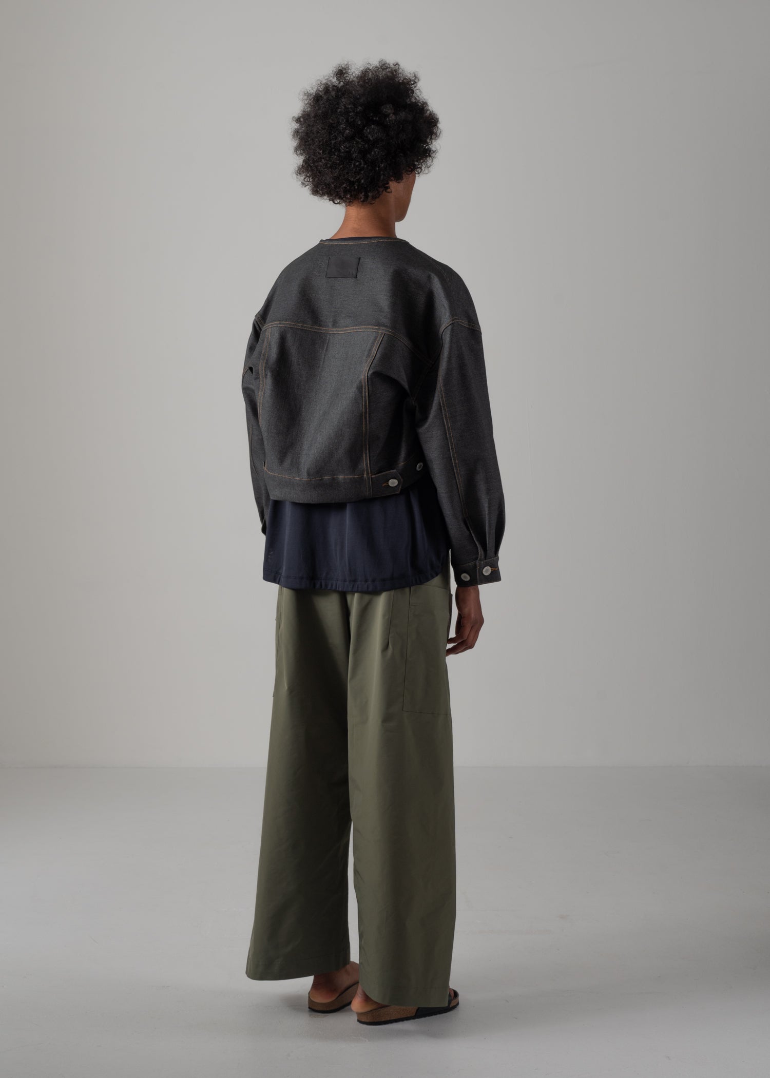 16 NIKKI COLLARLESS JACKET / HYPER DENIM JERSEY - C14