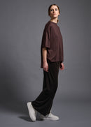 Oversized T-shirt crew neck, chocolate, cogthebigsmoke, one size fits all, sustainable fashion, less is more, made in Japan, quiet luxury, minimalist