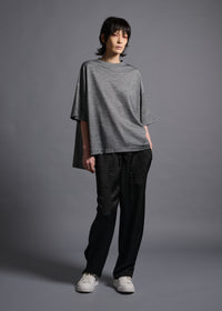 Oversized T-shirt crew neck, mid grey, cogthebigsmoke, one size fits all, sustainable fashion, less is more, made in Japan, quiet luxury, minimalist