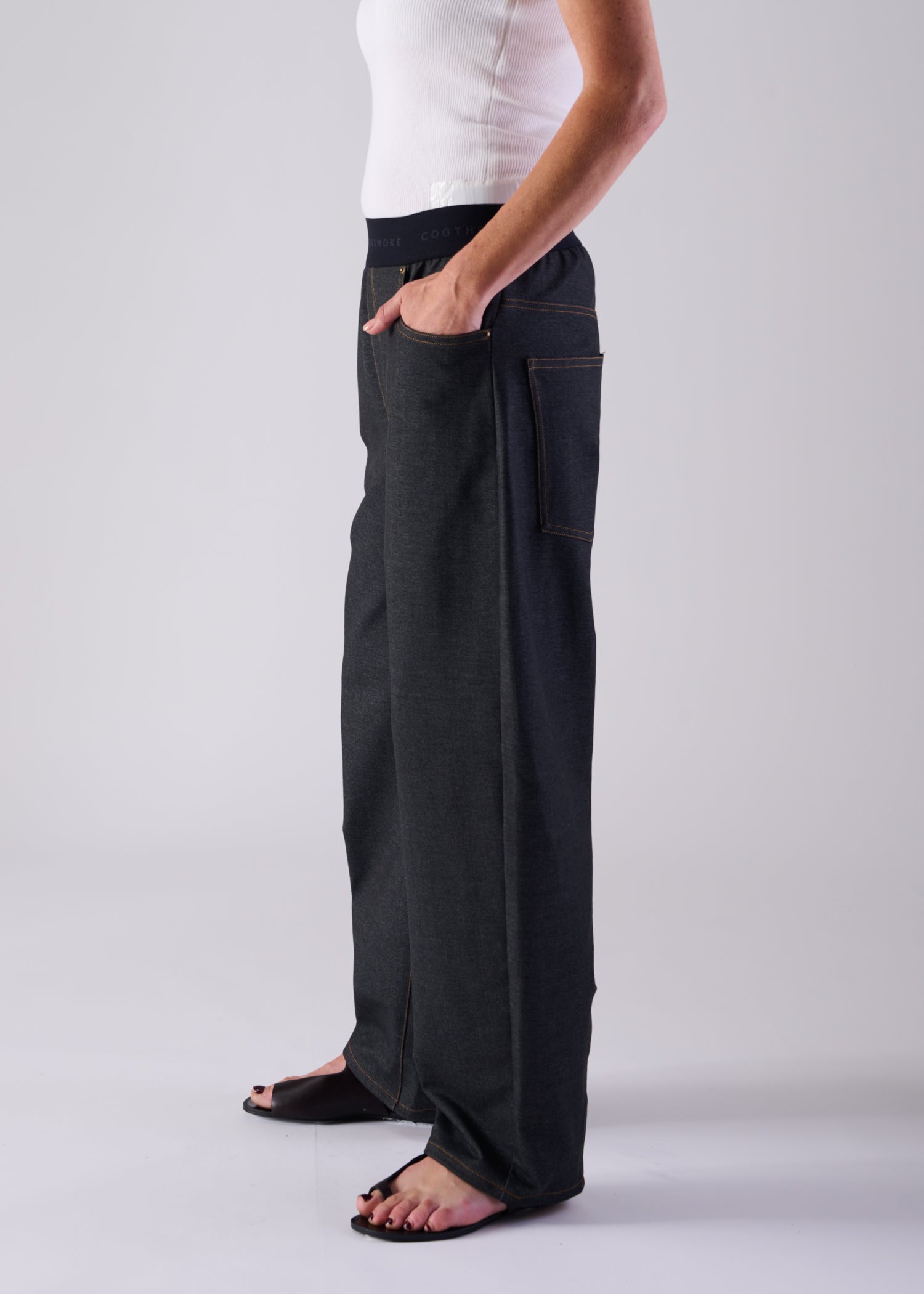 17 NOEL BARREL TROUSERS / HYPER DENIM JERSEY - C14