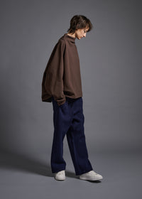 Bottle-neck sweatshirt, chocolate, cogthebigsmoke, one size fits all, sustainable fashion, less is more, made in Japan, quiet luxury, minimalist