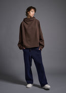 Bottle-neck sweatshirt, chocolate, cogthebigsmoke, one size fits all, sustainable fashion, less is more, made in Japan, quiet luxury, minimalist