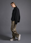 Bottle-neck sweatshirt, black, cogthebigsmoke, one size fits all, sustainable fashion, less is more, made in Japan, quiet luxury, minimalist