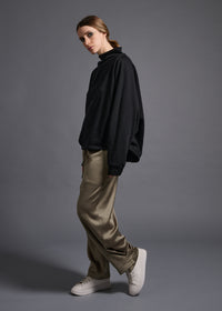 Bottle-neck sweatshirt, black, cogthebigsmoke, one size fits all, sustainable fashion, less is more, made in Japan, quiet luxury, minimalist