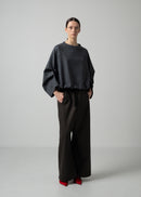 18 ORLY TUCKED SLEEVE TOP / SUPER120S PURE WOOL SPONGY JERSEY - C15