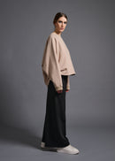 Tucked hem sweatshirt, chai, cogthebigsmoke, one size fits all, sustainable fashion, less is more, made in Japan, quiet luxury, minimalist