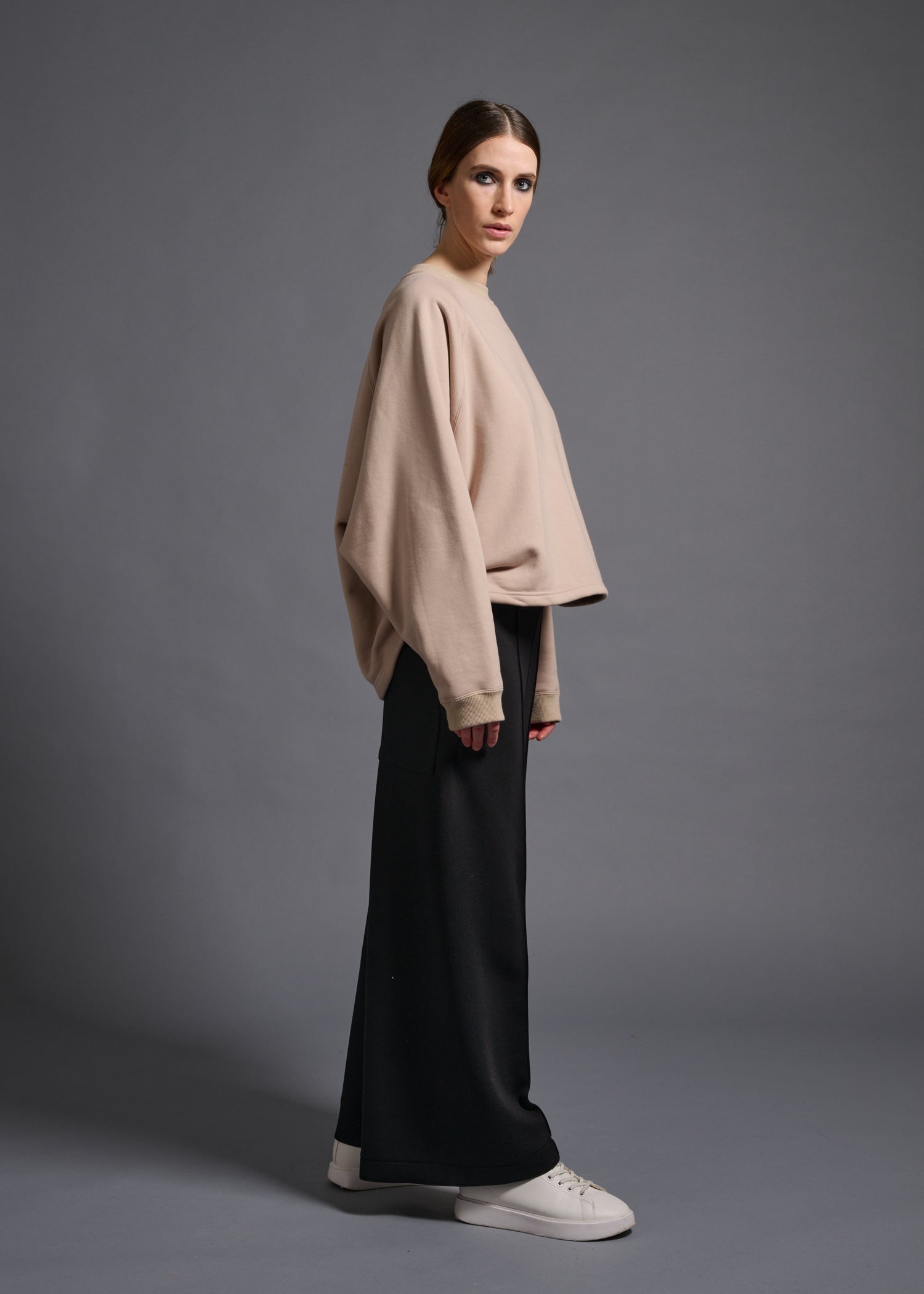 19 KAYA TUCKED HEM TOP / HEAVY FRENCH TERRY - C13