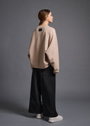 Tucked hem sweatshirt, chai, cogthebigsmoke, one size fits all, sustainable fashion, less is more, made in Japan, quiet luxury, minimalist