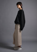 Tucked hem sweatshirt, black, cogthebigsmoke, one size fits all, sustainable fashion, less is more, made in Japan, quiet luxury, minimalist