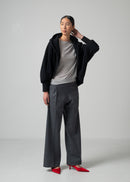 19 ORION WIDE-LEG TROUSERS / SUPER120S PURE WOOL SPONGY JERSEY - C15
