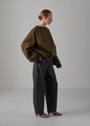 22 LEILA WIDE CUFF SWEAT SHIRT / COTTON HIGH GUAGE TERRY - C14