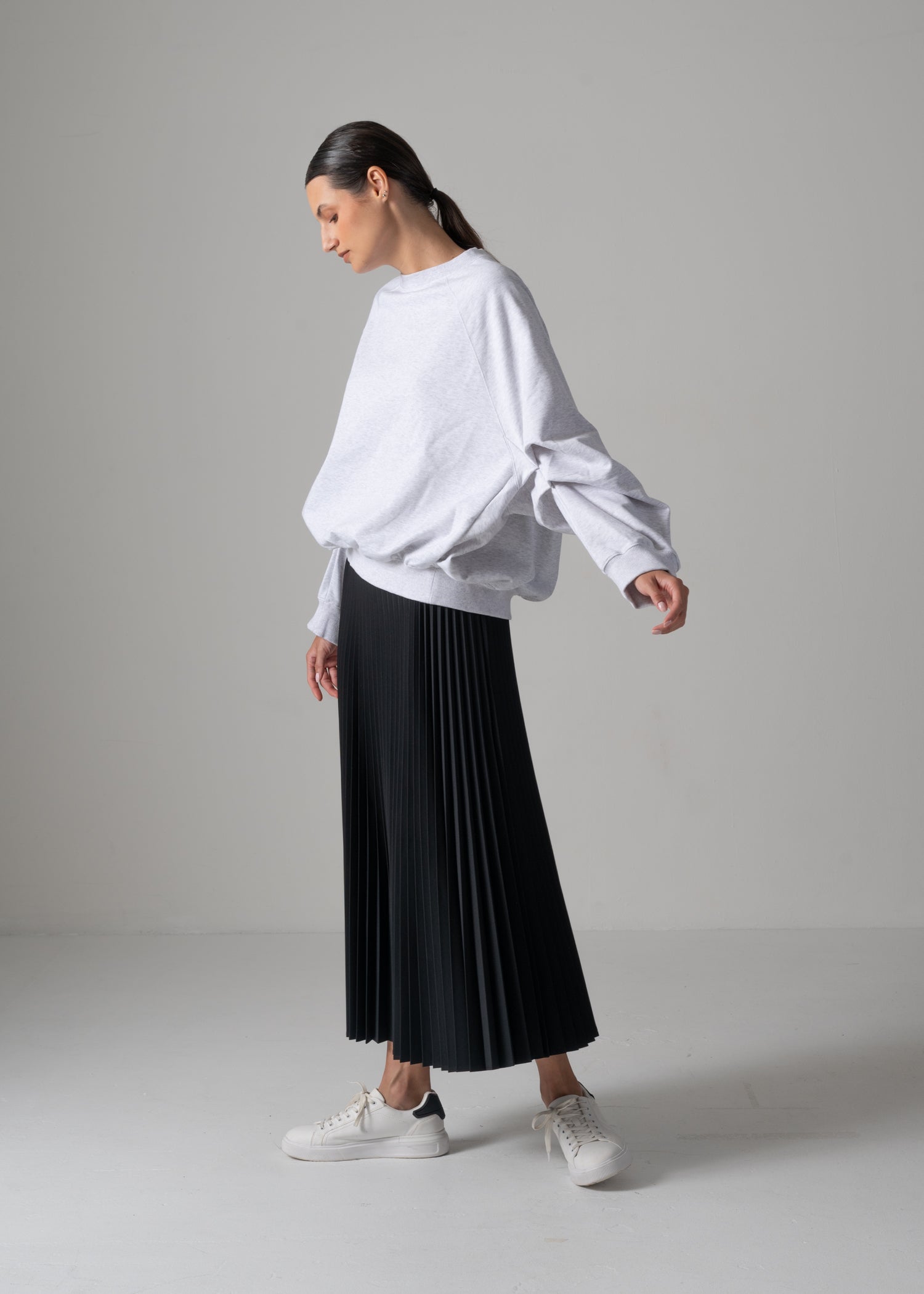 22 LEILA WIDE CUFF SWEAT SHIRT / COTTON HIGH GUAGE TERRY - C14