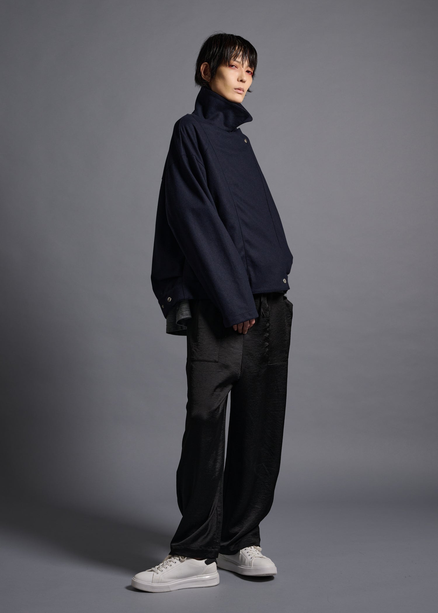 22 MACKENZIE OVERSIZED BIKER JACKET / SOFT FLANNEL JERSEY - C13