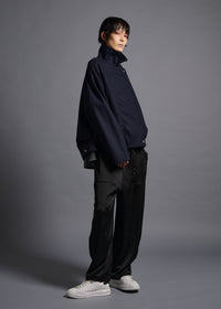 oversized biker jacket, navy, cogthebigsmoke, one size fits all, sustainable fashion, less is more, made in Japan, quiet luxury, minimalist