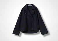 22 MACKENZIE OVERSIZED BIKER JACKET / SOFT FLANNEL JERSEY - C13