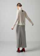 22 MIRANDA WRAP SKIRT / SOFT FLANNEL SUITING - C15