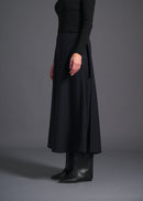 flared wrap skirt, navy, cogthebigsmoke, one size fits all, sustainable fashion, less is more, made in Japan, quiet luxury, minimalist