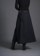 flared wrap skirt, navy, cogthebigsmoke, one size fits all, sustainable fashion, less is more, made in Japan, quiet luxury, minimalist