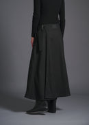 flared wrap skirt, charcoal, cogthebigsmoke, one size fits all, sustainable fashion, less is more, made in Japan, quiet luxury, minimalist