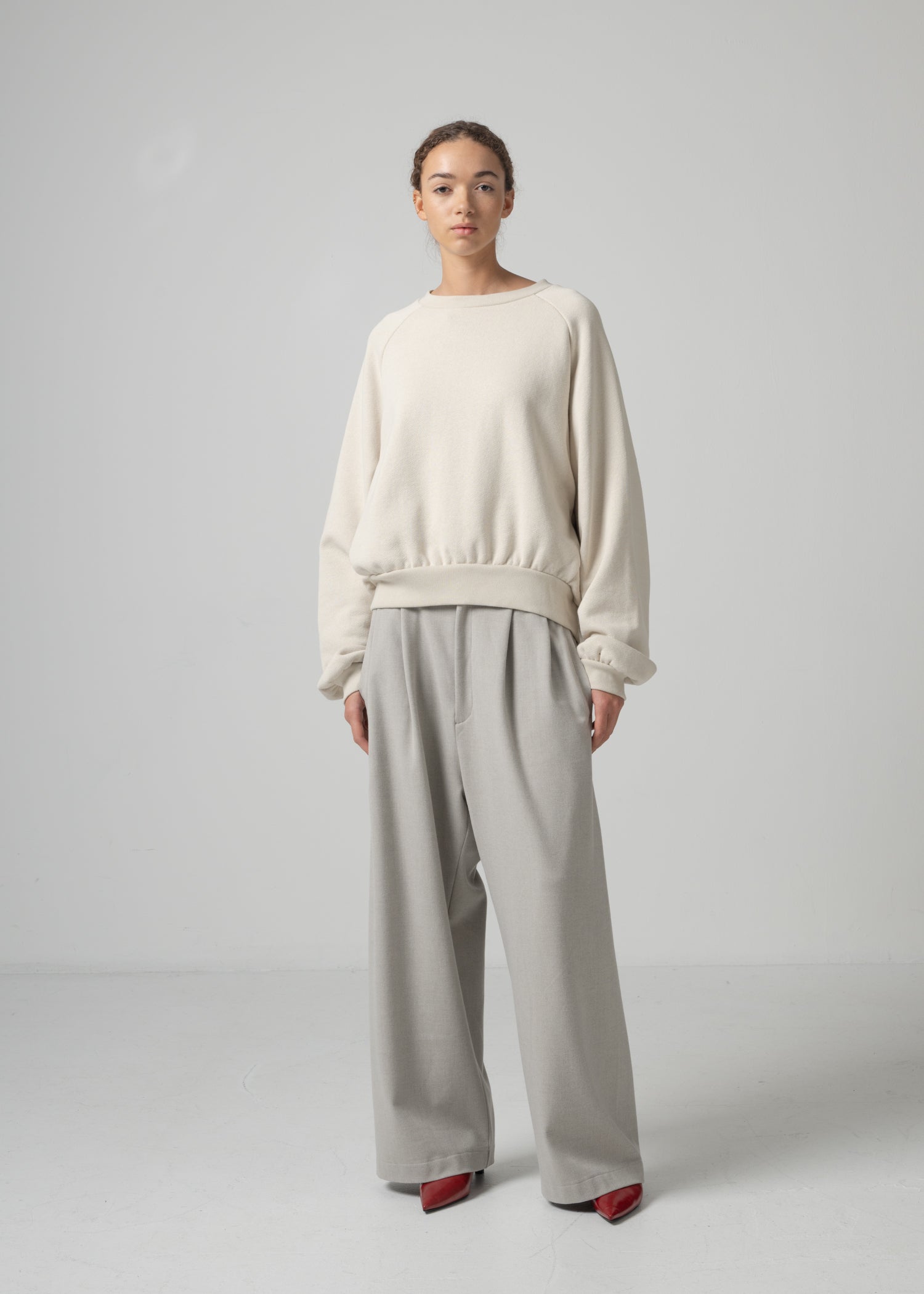 23 LUCY BAGGY TROUSERS / SOFT FLANNEL SUITING - C15