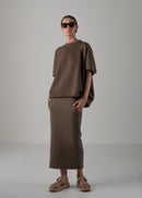 24 HELLEN PENTAGON TOP / HI-LO GAUGE KNIT-LIKE JERSEY - C14